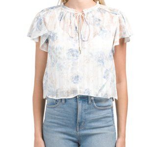 BCBGMAXAZRIA Floral Peasant Top